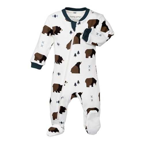 zippyjamz – Zipper Organic Sleeper Footed Onesies Sleeper Baby Pajamas with Inseam Zipper