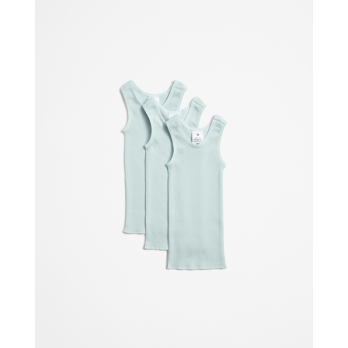 Baby Organic Cotton Unisex Vests 3 Pack - Blue