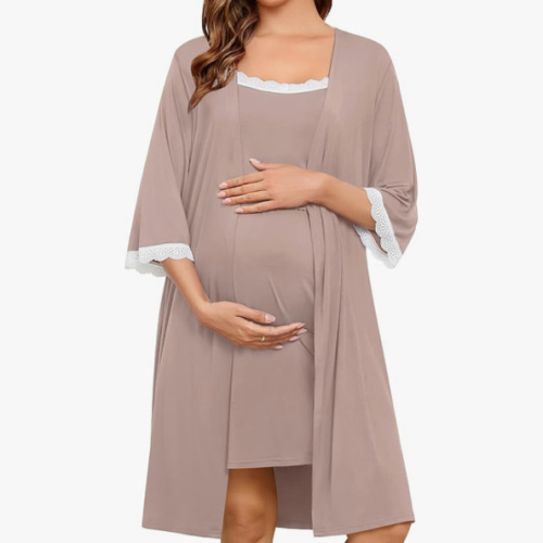 Amazon.com : maternity gown and robe set brown