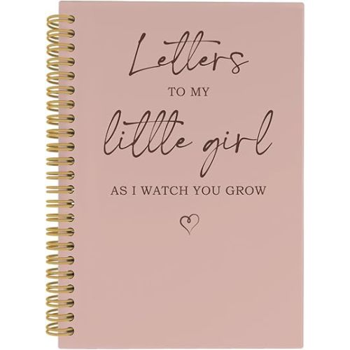 Letters To My Little Girl Spiral Notebook, Dear Daughter Journal, Baby Shower Girl Gifts, Mothers Day 5.5"x8.3" 164Pages Lined Notebooks College Ruled Gifts for New Mom First Time Mom Gifts