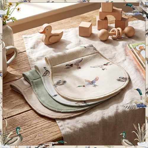 Boao 4 Pcs Mallard Duck Baby Burp Cloths Duck Hunting Soft Plush Newborn Spit up Rags Mallard Burp Cotton Cloths Rag for Boy Girl Newborn Infant Gifts Nursery Decor 20.87 x 9.84 Inches(Hunting,Green)