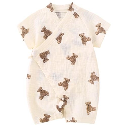 BINIDUCKLING Baby Kimono Cotton Muslin Outfit Clothes Newborn - 24 Months