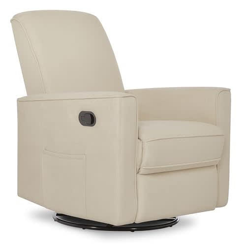 Evolur Raleigh Upholstered Plush Seating Nursery Glider 360-degree, Swivel Rocker Recliner, Multi Recline Positions, Greenguard Gold & JPMA Certified, Stain Resistant, Tool-Free Assembly, Shell