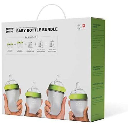Comotomo Baby Bottle Bundle, Green