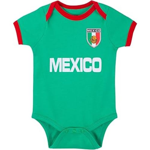 Cnins Baby Football Outfit Mexico Infant Onesie Soccer Newborn Mexico Shirts for Boys & Girls (CN-MX, 12-18M)