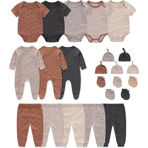 JELYLOVE Unisex Baby Boy Girl Clohtes Pants Sets 23 pack Cotton Casual New born Clothing Comfort Infant Birthday Outfit