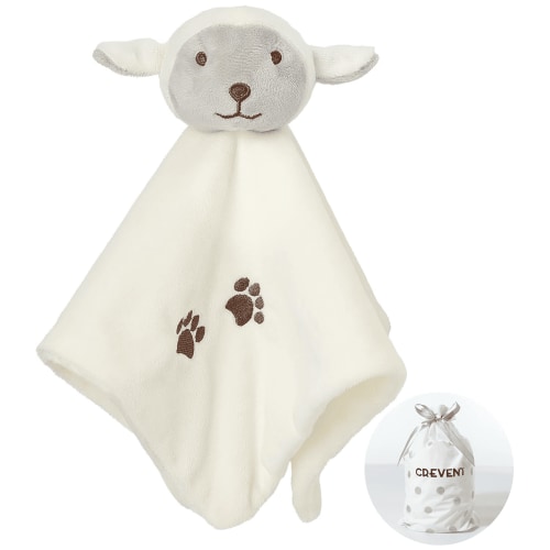 CREVENT Plush Ring Baby Security Blanket for Baby Boys and Girls, Baby shower Birthday Gift, Unisex, Ring Sheep