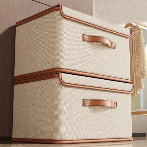 Latitude Run® 2 Pack Storage Bins With Lids, Collapsible Closet Organizer Container, Fabric Organizer Box With Handles, Decorative Storage Boxes With Lids For Organizing Clothes, Blanket, White, Extra Large & Reviews | Wayfair