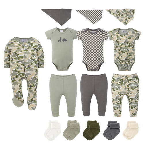 The Peanutshell Offroad Dino 15-Piece Baby Boy Clothes Set, 3-6 Months