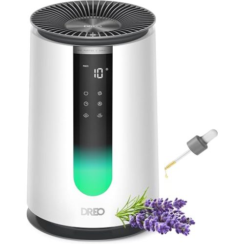 DREO Air Purifier for Home, HEPA Sleep Mode, AHAM VERIFIDE Air Purifiers for Bedroom, Pets, Smoke, Dust, Pollen & Odors, PM2.5 Monitor, Auto & Turbo Mode, 4 Speeds, Scent Diffuser, DR-HAP008(Dreo 338)