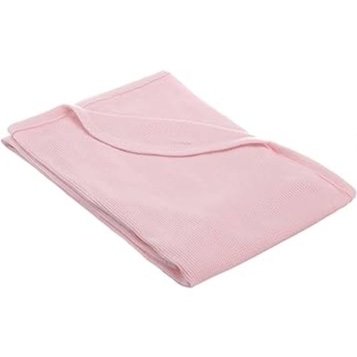 American Baby Company 100% Cotton Thermal Waffle Swaddle Blanket, Soft, Breathable & Stretchy, Pink, 30" x 40" for Boys and Girls, Perfect for Swaddling, Travel and Gifting