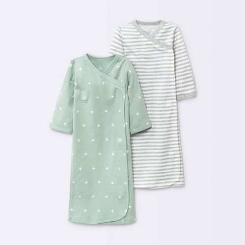 Baby 2pk Basic Nightgown - Cloud Island™ Gray Preemie
