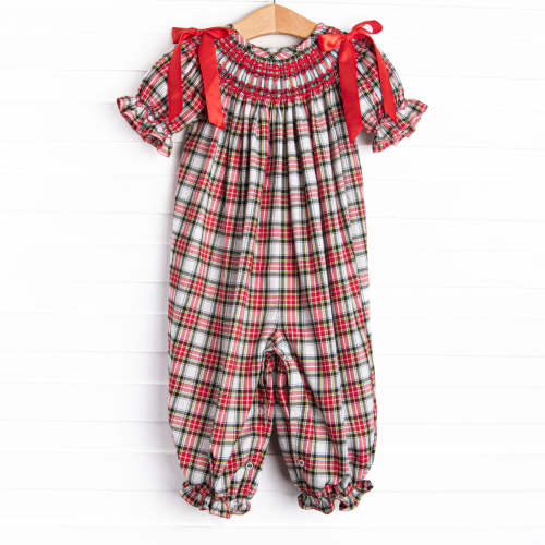 Christmas Card Classic Smocked Romper, Red – Stitchy Fish