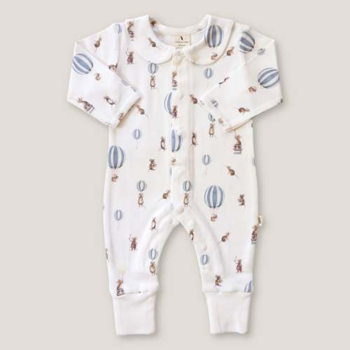 Cotton Babygrow - Mouse & Air Balloon (size 3-6 months)