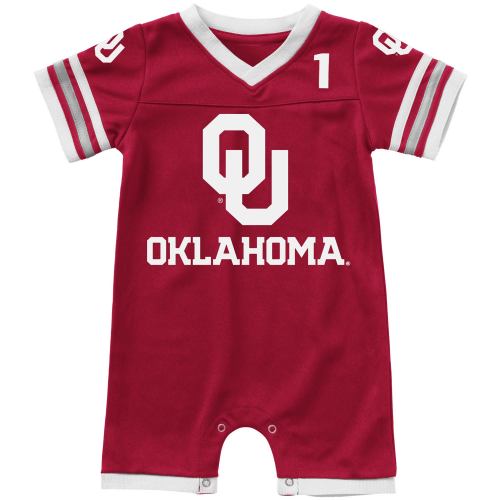 Oklahoma Sooners Colosseum Newborn & Infant Bumpo Football Logo Romper - Crimson