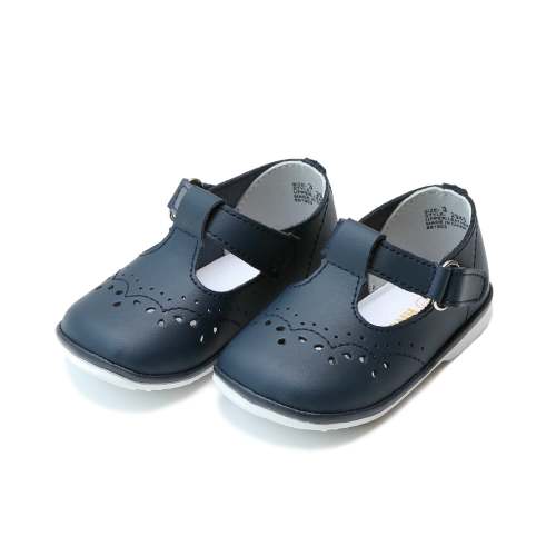 Angel Baby Girls Birdie Navy Leather T-Strap Mary Jane – L'Amour Shoes