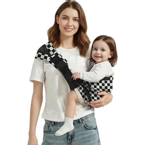 Baby Sling Carrier Newborn to Toddler, Adjustable Toddler Carrier Sling Baby Carrier Toddlers Sling Carriers Hip Carriers for 8-40lbs, Stone