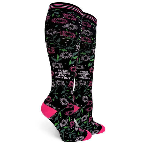 Fuck Around And Find Out Womens 15-20 mmHg Compression Socks