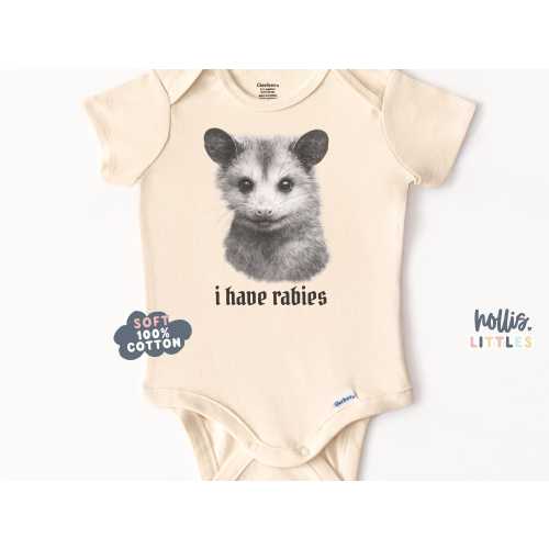 I Have Rabies Feral ONESIES® Funny Onesie® for Baby Boy Raccoon Shirt Feral Shirt