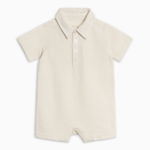 Mato Seersucker Collared Romper