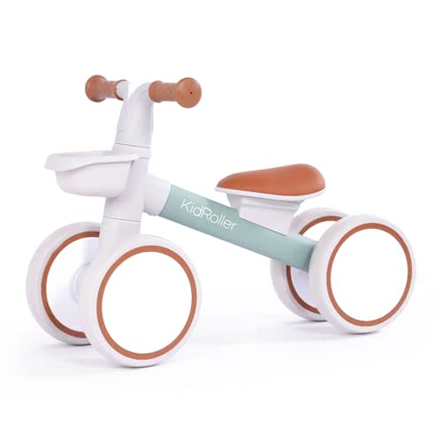 Kid's Balance Bikes for 1 Year Old Boys and Girls, 12-36 Months Toddler Ride-on with Adjustable Seat and a Front Basket, First Birthday Gifts (Green)