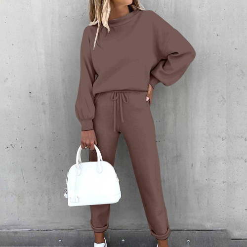 jsaierl Sweatsuit Sets for Women 2 Piece Long Sleeve Sweatshirt Top and Jogger Pants Fall Activewear Lounge Sets Loose Fit Workout Sets Matching Tracksuit