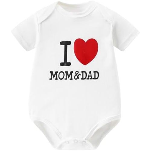 AIWUHE Unisex-Baby Short Sleeve Bodysuits Cotton One-piece Boy Girl Summer Clothes 0-3 3-6 6-9 9-12 12-18 18-24 Months