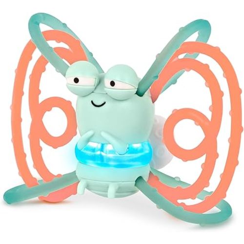 B. toys – Sensory Teether – Glowing Firefly Toy – Light – up Baby Toys – Interactive Teething Toy for Babies – 3+ Years Months – Spark Buddy