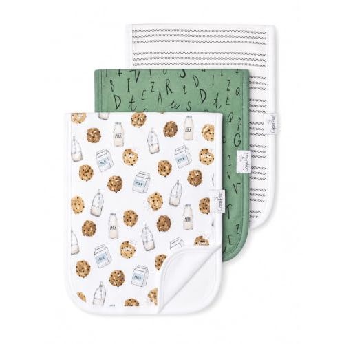 Copper Pearl Premium Baby Burp Cloths - 3-Pack Large Cotton Burp Cloths, Extra Soft Spit Up Rags with 3 Absorbent Layers, Perfect for Baby Boy and Baby Girl Gifts (21" x 10" Size, Chip Set)