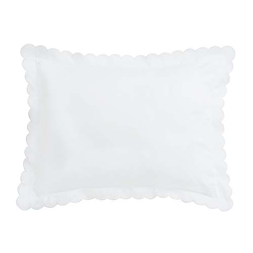 Scallop Baby Pillowcase - White