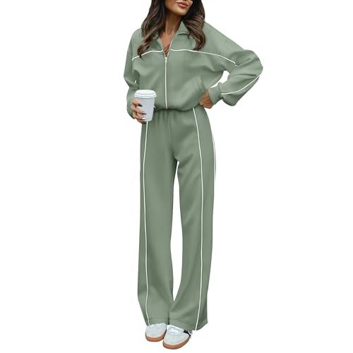 BTFBM Women's Two Piece Tracksuit Fall 2025 Long Sleeve Zip Up Sweatshirt Long Pants Outfits Jogger Sweatsuit Sets
