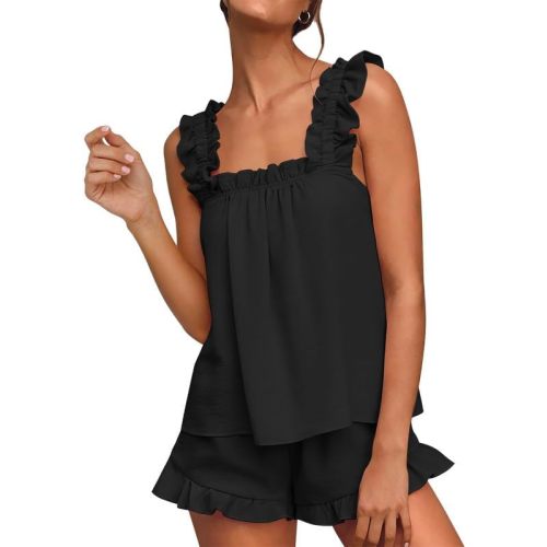 Marvmys Womens Pajamas Set 2 Piece Ruffle
