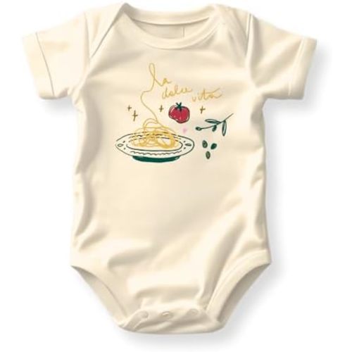 La Dolce Vita Spaghetti Baby Bodysuit, Spaghetti Kids Tee