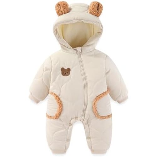 JiAmy Baby Bear Snowsuit Baby Winter Clothes Hooded Newborn Winter Coat Toddler Boy Girl Clothes