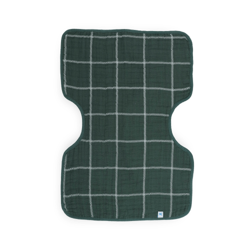 Cotton Muslin Burp Cloth - Evergreen Plaid