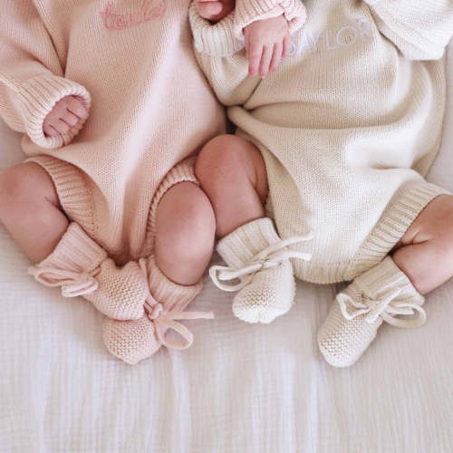 Knit Baby Booties | Sweet Neutrals