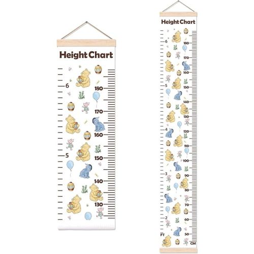 Classic Winnie Height Chart for Wall Decor, The Pooh Decor Height Chart for Boys Girls, Wall Height Chart for Bedroom Decor, Perfect for Toddler Room School Decor Height Wall Chart