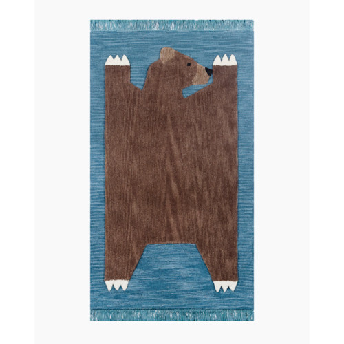 Novelty Animal Hand-Tufted Wool Rug in Bear