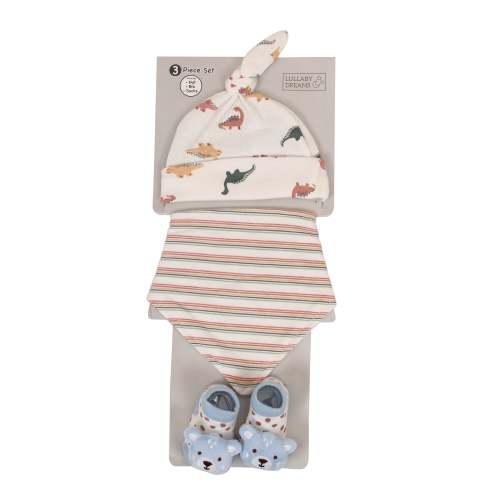 Lullaby Dreams 3-piece Hat, Bib & Socks Set Blue One