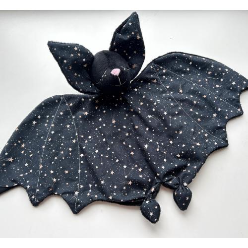 Personalized bat lovey blanket for baby shower gift