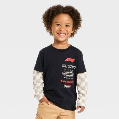 Toddler Boys' Formula 1 Long Sleeve T-Shirt - Black