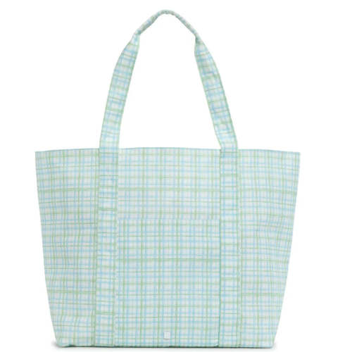 TRVL Design X-Large Jumbo Tote- Green Classic Plaid