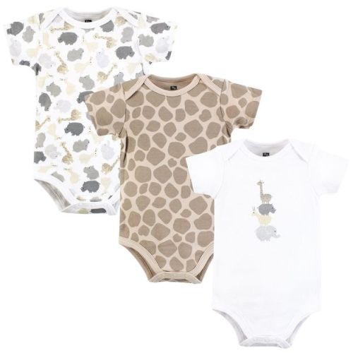 Hudson Baby Infant Boy Cotton Bodysuits, Safari Friends