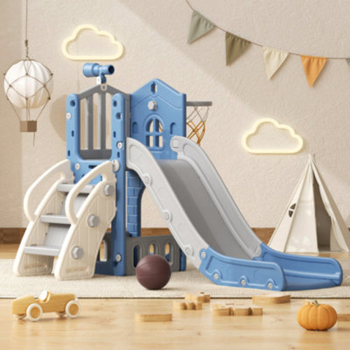 GLAF 6 In 1 Toddler Slide Playset, Indoor Outdoor Climbing Toy with Basketball Hoop & Reviews | Wayfair