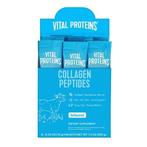 Vital Proteins Unflavored Collagen Peptides Stick Packs - 8ct: Protein Powders, 9g Protein Per Serving, Powder Form