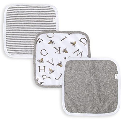 Burt's Bees Baby Infant Washcloths, 100% Organic Cotton, Soft and Super Absorbent Knit Terry & Woven Terry Wash Cloth