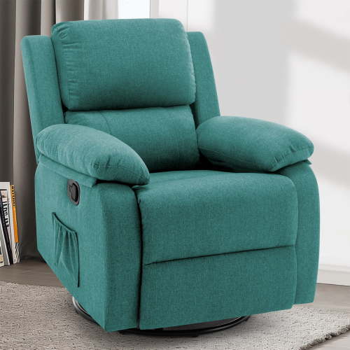 Korser Swivel Rocker Small Recliner Chair for Small Spaces for Living Room,Nursery,Dark Green