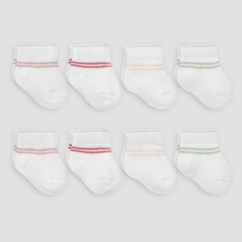 Carter's Just One You® Baby Girls' 8pk Striped Ankle Socks - 0-3M