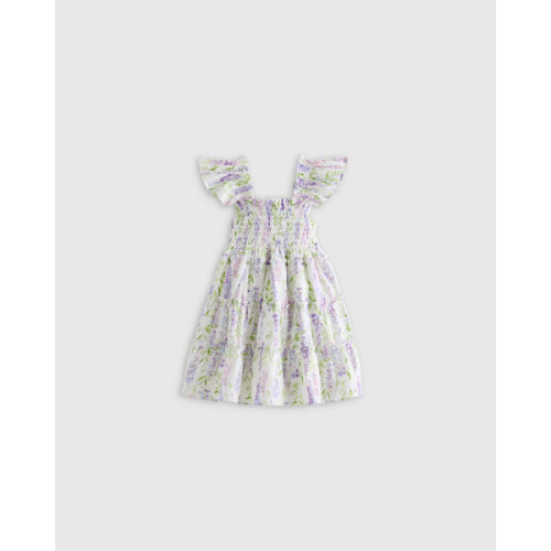 100% Organic Cotton Poplin Smocked Dress - Baby Girl in Stars and Stripes