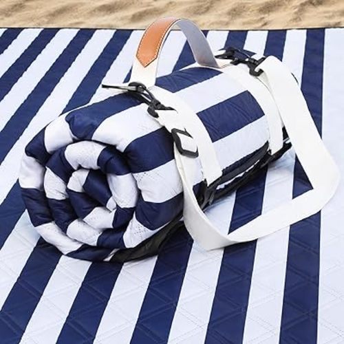 Genovega Waterproof Sandproof Beach Blanket Picnic Outdoor Mat Rug Extra Large Foldable Sand Free Big Giant XL Towel Car Essential Roadtrip Gadget Rv Accessories Gear Must Have Hiking Item Necessities